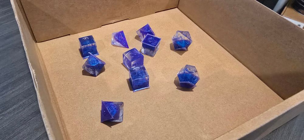 Second attempt at resin dice. Still has bubbles. 