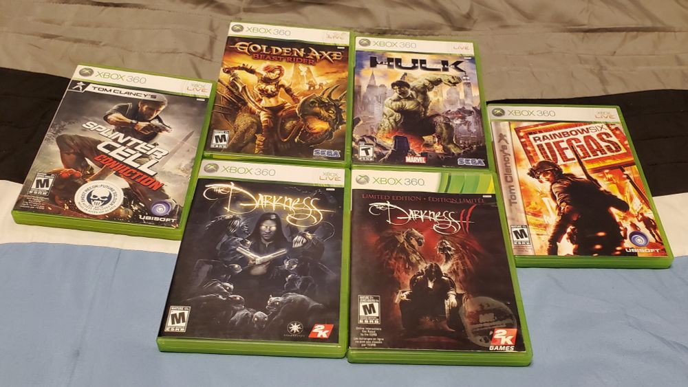 Splinter Cell Conviction
Golden Axe Beast Rider
The Incredible Hulk
Rainbow Six Vegas
The Darkness
The Darkness 2

All on Xbox 360