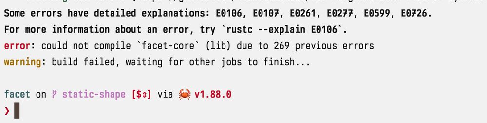 269 build errors in facet-core