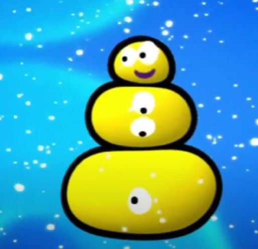 3 of the CBeebies bugs/blobs 'Bugbies' in the Christmas ident; 2002 was my first Christmas! 😊
