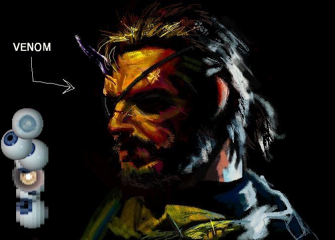 venom snake drawn on kidpix next to eyeballs stacked up sweaty style