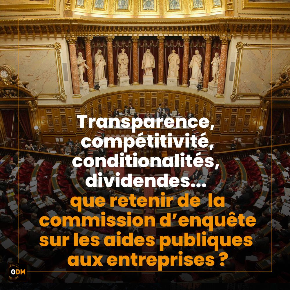 image du Sénat avec le titre "Transparence, conditionalités, compétitivité, dividendes... Que retenir de la commission d’enquête sur les aides aux entreprises ?"
