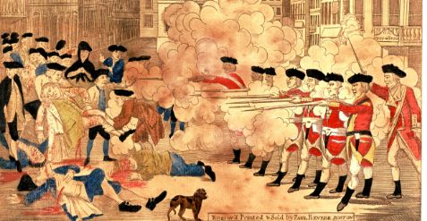 Paul Revere's woodcut of the Boston Massacre