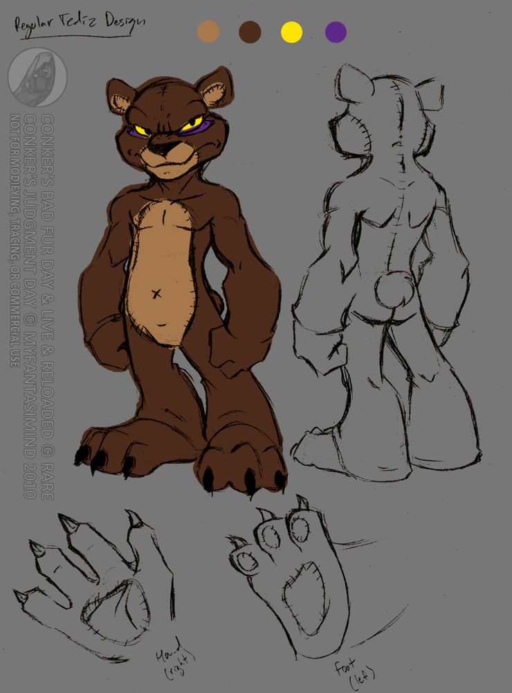 A quick study I made of the Tediz. I wanted to have a reference for drawing them in my own way. Might be changed later, but we'll see. Enjoy!