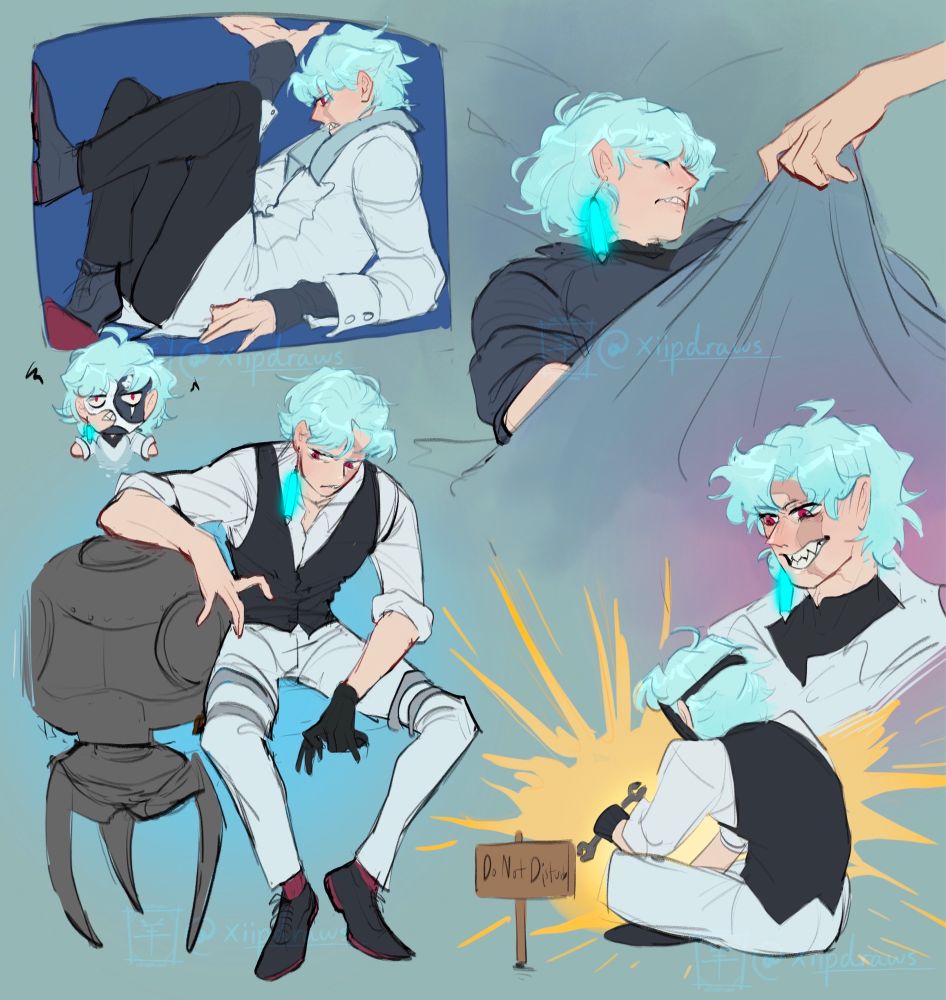 Il dottore from genshin impact (webtoon version). A collection of moments, in all of which he is grumpy