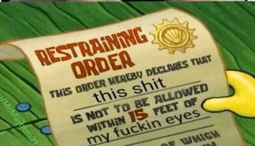 A screenshot from SpongeBob cartoon of a certificate. It reads, 