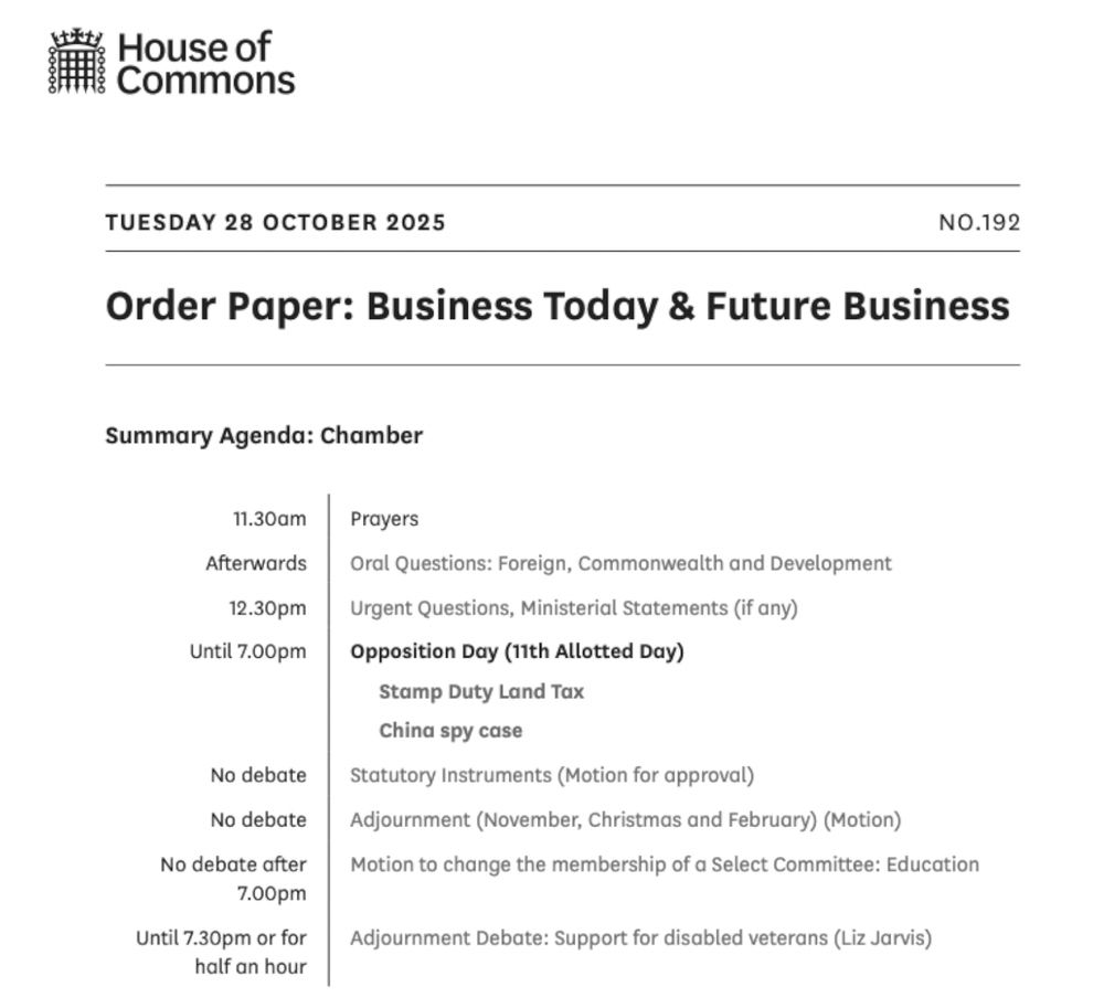 Black and white image of order paper summary screenshot