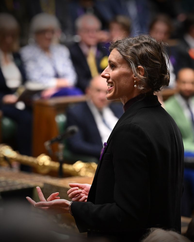 Jessica Toale MP (Bournemouth West, Labour) stands to speak in the House of Commons Chamber.