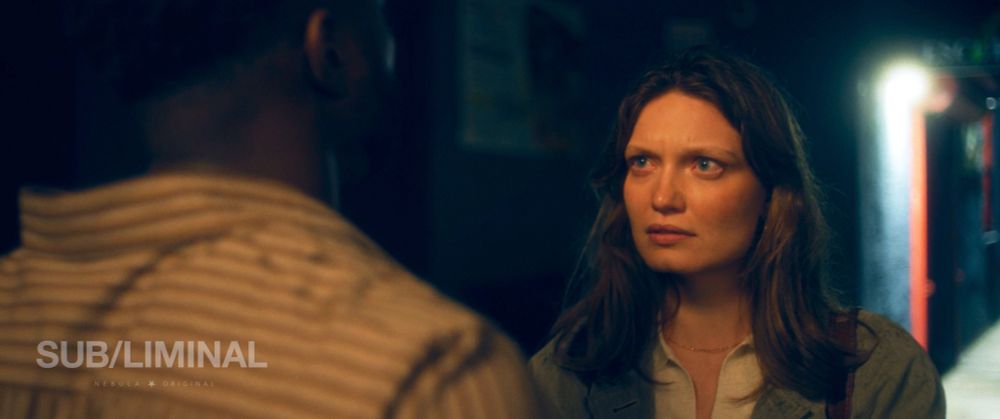 A woman talking to someone