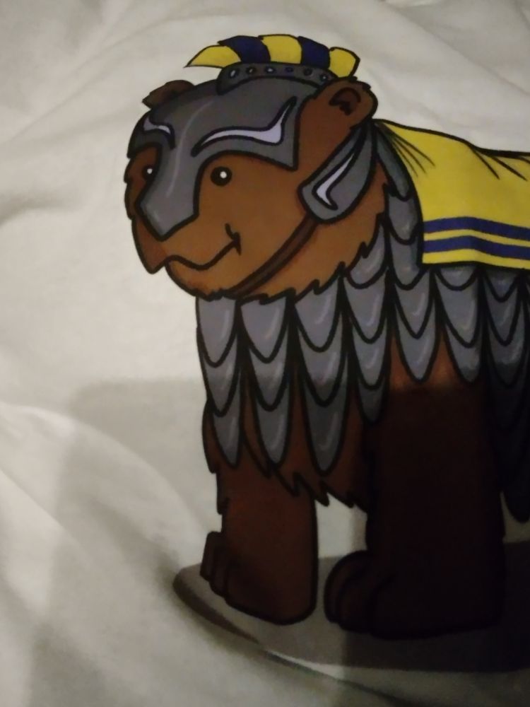 It rather important picture of Tshirt from Troop special friend. Beast feel most brave and 'portant when Troop wear it 🥰🌿🐾