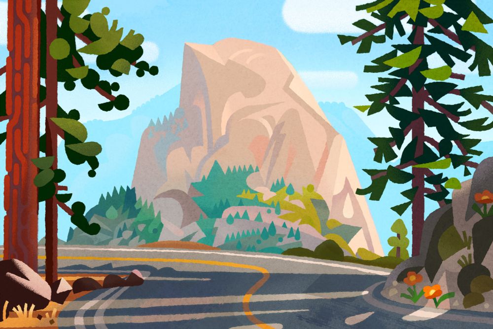 Illustration of Half Dome in Yosemite