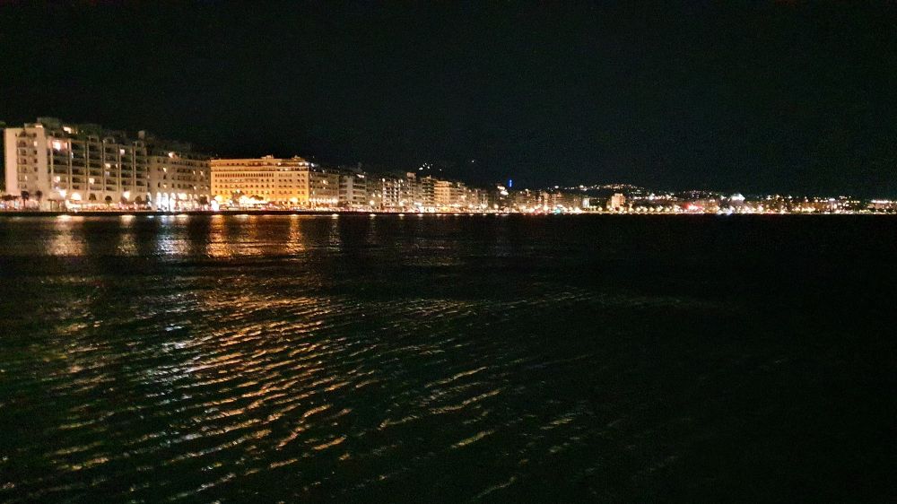 Thessaloniki harbor at night