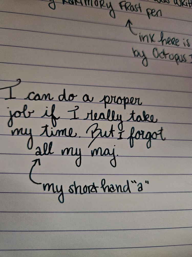 This is a picture of my handwriting. I was trying to write in cursive.