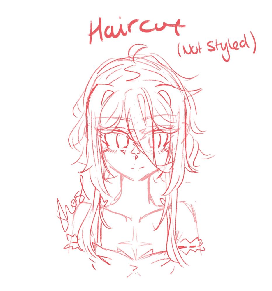 Bust up of Lumine with short hair