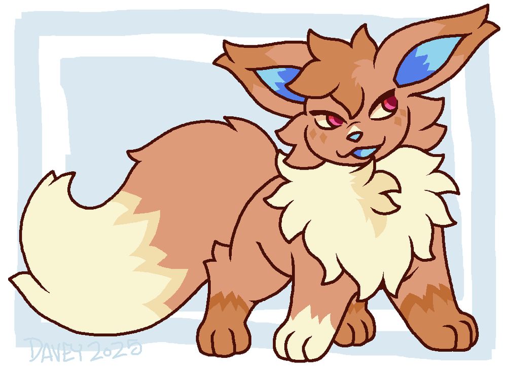 an eevee, standing smug and proud