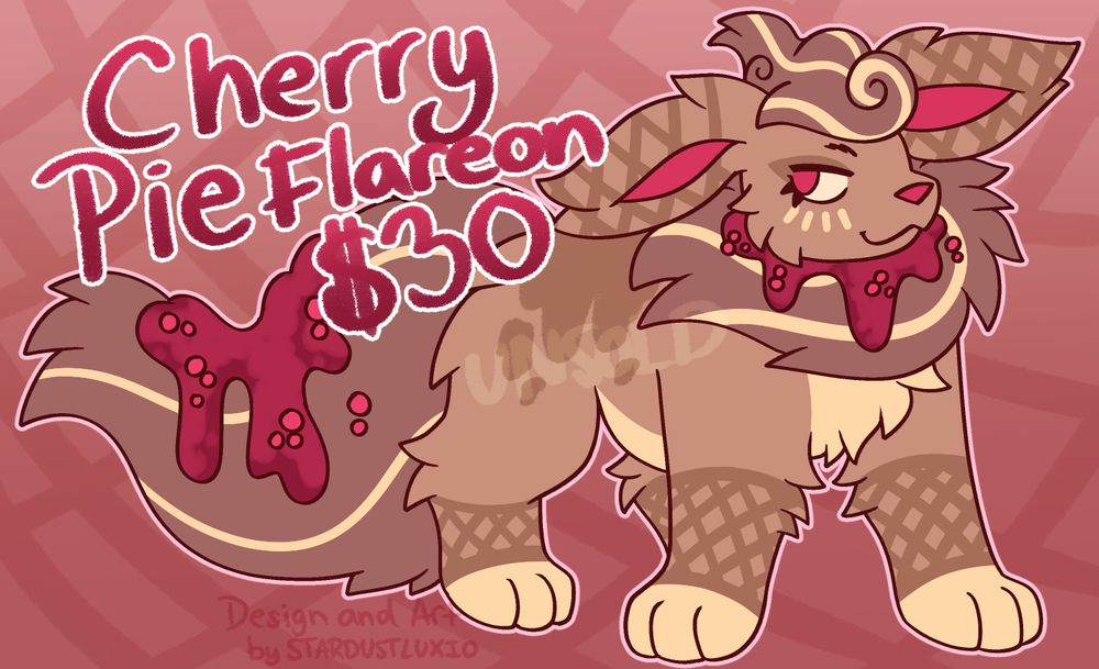 a cherry pie inspired flareon design for sale for $30 usd