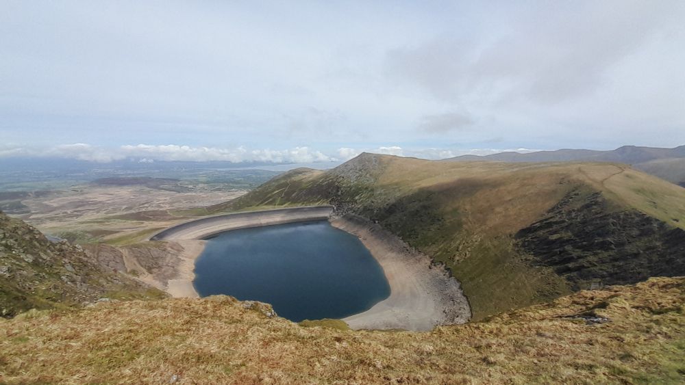 View from Elidir Fawr to the reservoir
