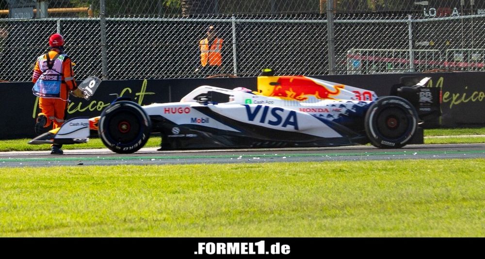 Liam Lawson beim Crash in Mexiko