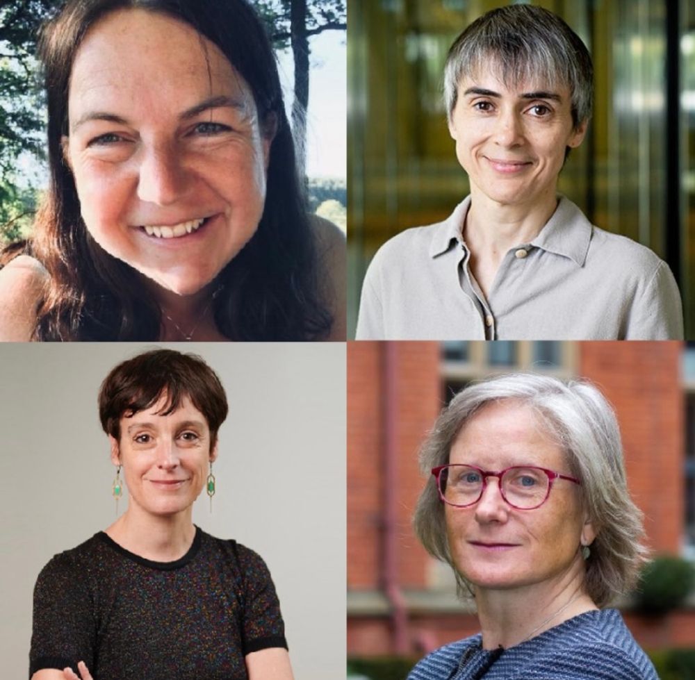 Photos of four female plant scientists side by side. Kirsten Knox in the top left corners, Ottoline leyser top right, Emmanuelle Bayer bottom left and Julie Gray bottom right. 