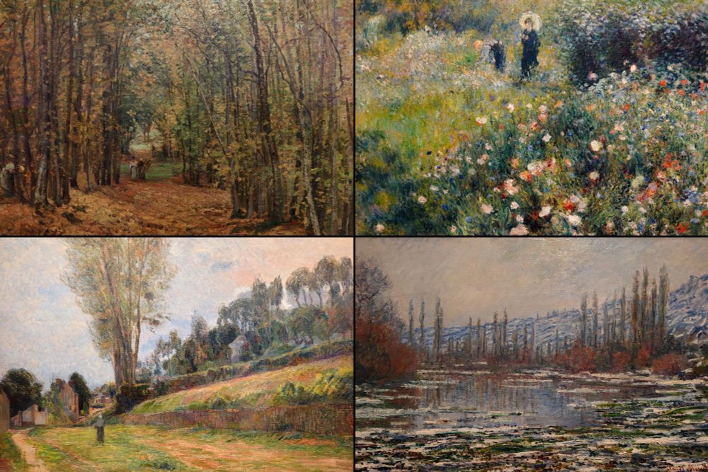 Pinturas de Pissarro, Renoir, Gauguin y Monet