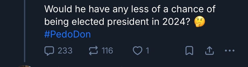 233 comments 
116 reskeets
1 like