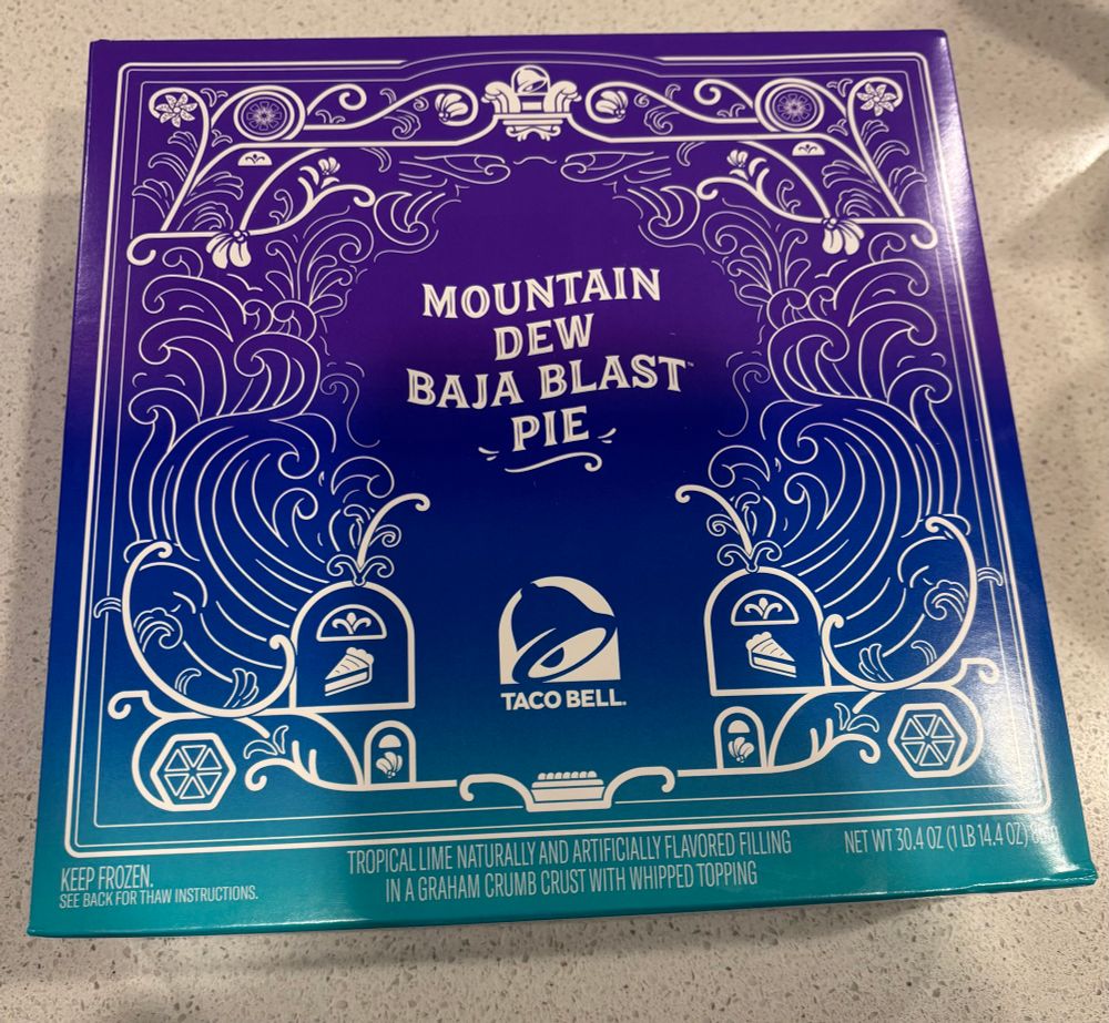 mountain dew baja blast pie box 
