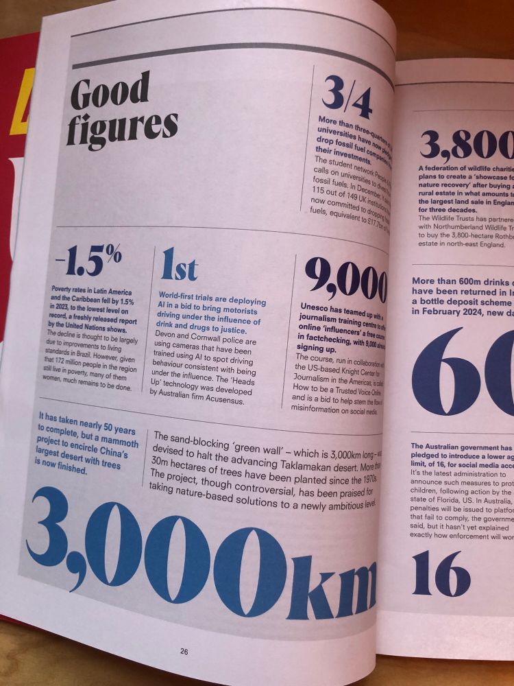Article on positive statistics in Positive News magazine 
