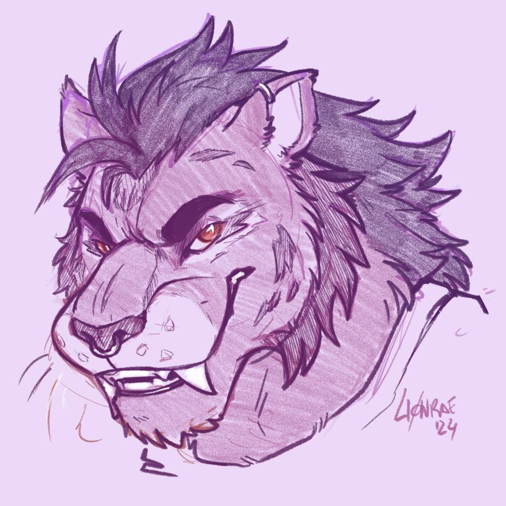 Bust drawing of my sona, Tilunvala the Rakshasa. He is smirking in the mischievous way, I tell you