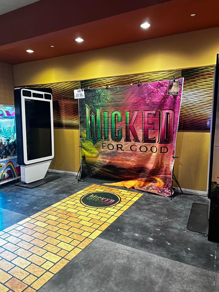 A movie photo booth that I saw inside the theater when I went to go see Wicked For Good