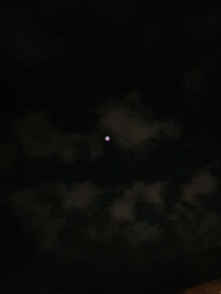 The moon and clouds during the lunar eclipse. 