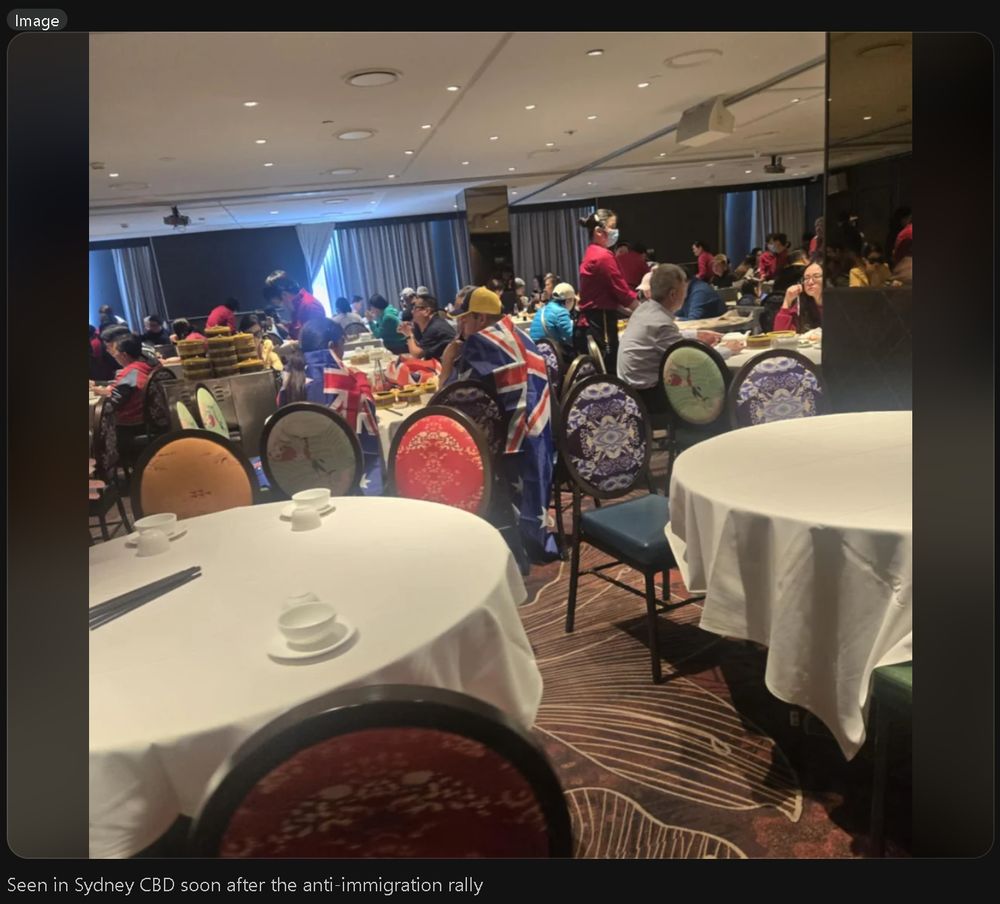 Racist idiots enjoying multicultural food after a racist rally