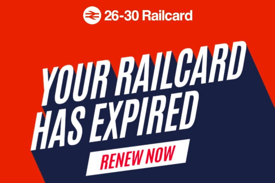 26 - 30 Railcard Your Railcard has expired image