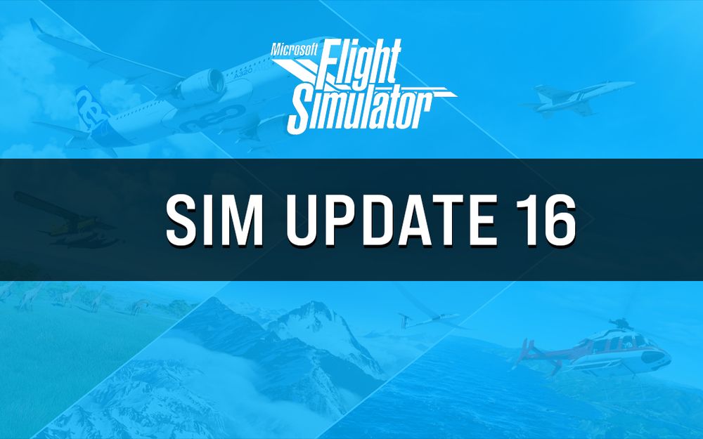 Sim Update 16 Banner Image with MSFS logo