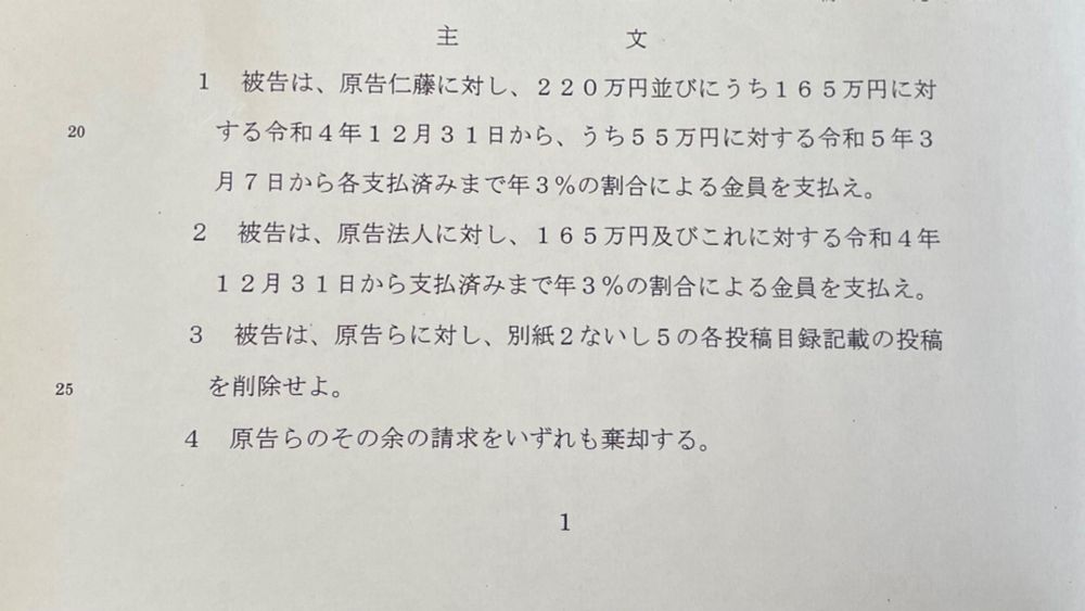 Colaboに対して「大量脱税」などと投稿　「音無ほむら」名乗る男性に合計385万円の支払命令（小川たまか） - エキスパート - Yahoo!ニュース