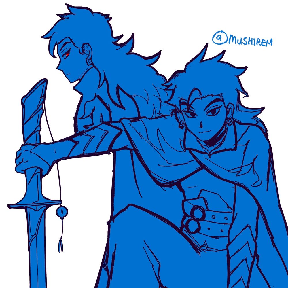 Nine from Scissor Seven, holding sword and side view, referencing screenshots