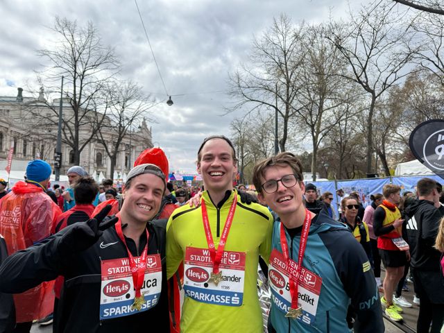 me and friends at half marathon goal