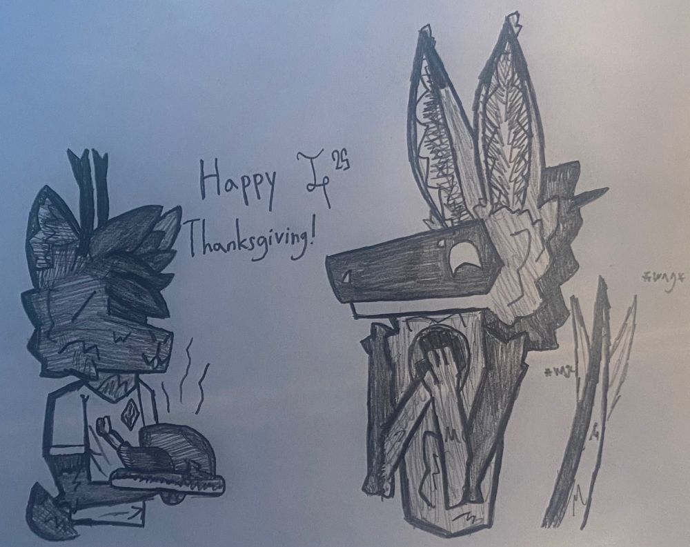 Chai is very excited to see Tux that he made some turkey for Chai