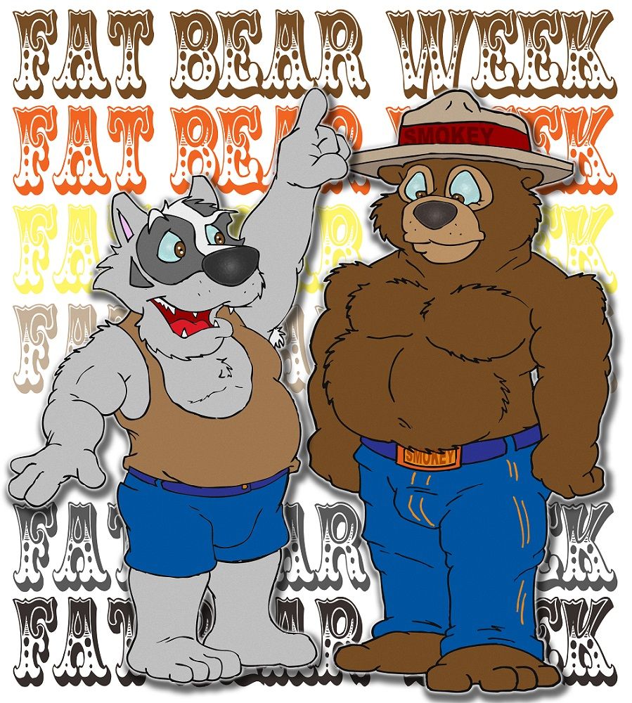 Bruce Badger and Smokey Bear during Fat Bear Week.