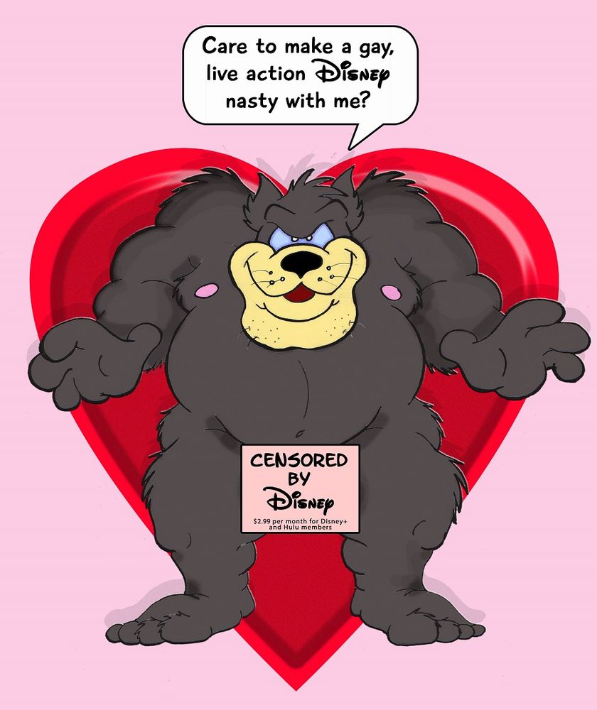 Normally I don't like to do adult art situations of copyrighted characters. Maybe a nude, but not full on sexual gayness. However, Disney characters. Fuck Disney! They've been ruining things for decades. So here, Pete the cat (or Peg-leg Pete or Black Pete. However they want to market him). Yup, he's a straight up (or gay up) homosexual. He likes taking it (or giving it) up the butt.

Maybe I've gone too far? (or not far enough)? Let me know.