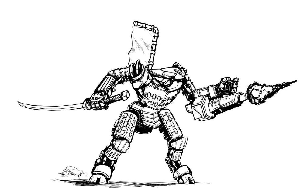 RK-4T Rokurokubi.  In competition with the Panther for the title of "most Kuritan 'Mech," this 35-tonner's armament is limited to a Sword, backed up by a Light AC/5 (though the 4K replaced the Autocannon with a PPC).

Hardened Armor limits the powerful engine to a top speed of 108 kph, though the combination of armor and speed is enough to get you into melee range to use the Sword.  Just be careful about armor breaches: an XL engine and XL gyro make Rokurokubi especially squishy if it takes internal damage.

The Rokurokubi proved popular with young Kuritan warriors, who would use it for honor duels.  It was also a leading unit in the invasion of the Federated Suns in the 3140s.
