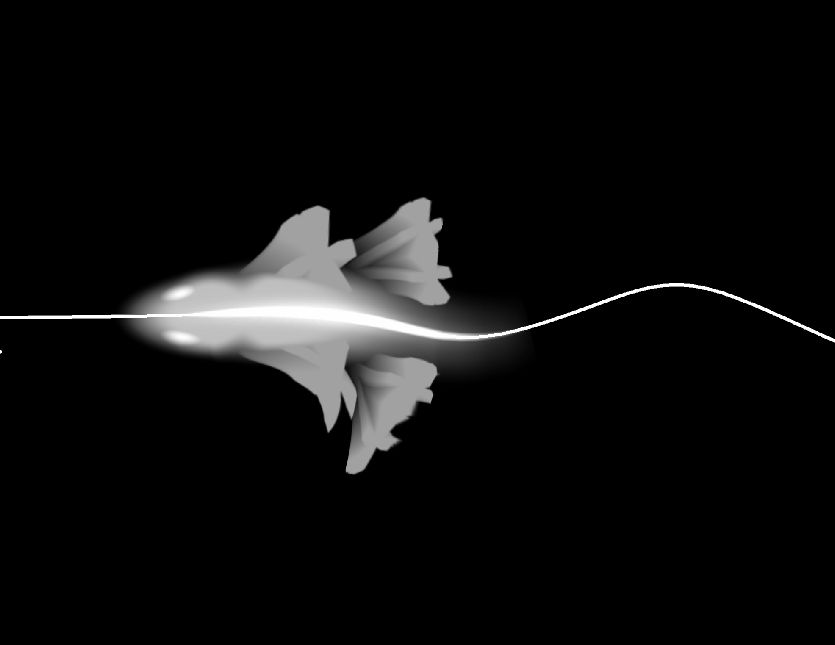 gif of Substance Designer 2D view showing the base of a fish swimming along a wave-shaped spline