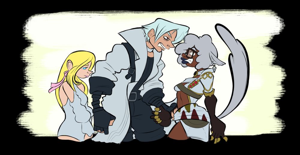Ryne, Thancred, and Anata in Shadowbringers.