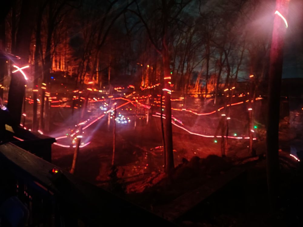 View with lots of red lights 