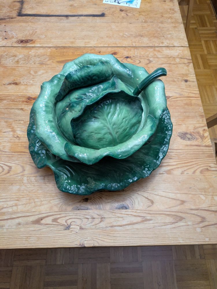 My lettuce-themed soup and salad set