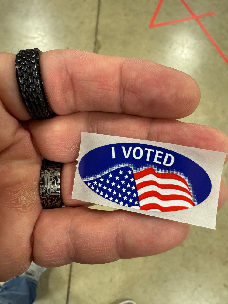 Picture of an “I voted” sticker. 