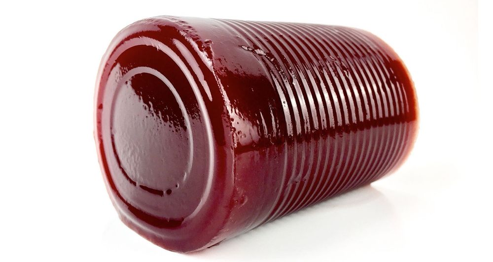 tube of canned cranberry sauce. beautiful and magnificent 