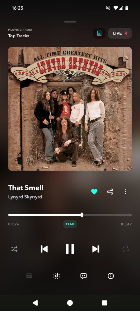That Smell by Lynyrd Skynyrd streaming from Tidal through a SONOS speaker 