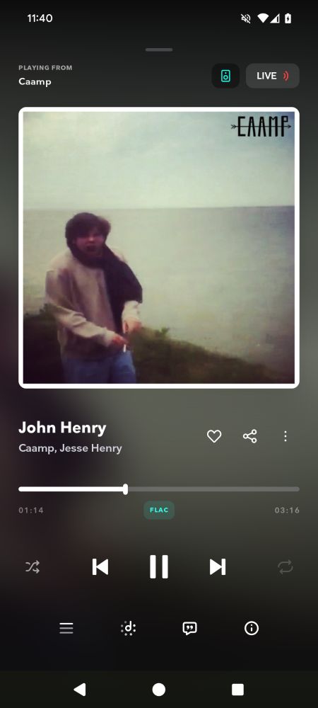 Caamp streaming from Tidal through a SONOS speaker 
