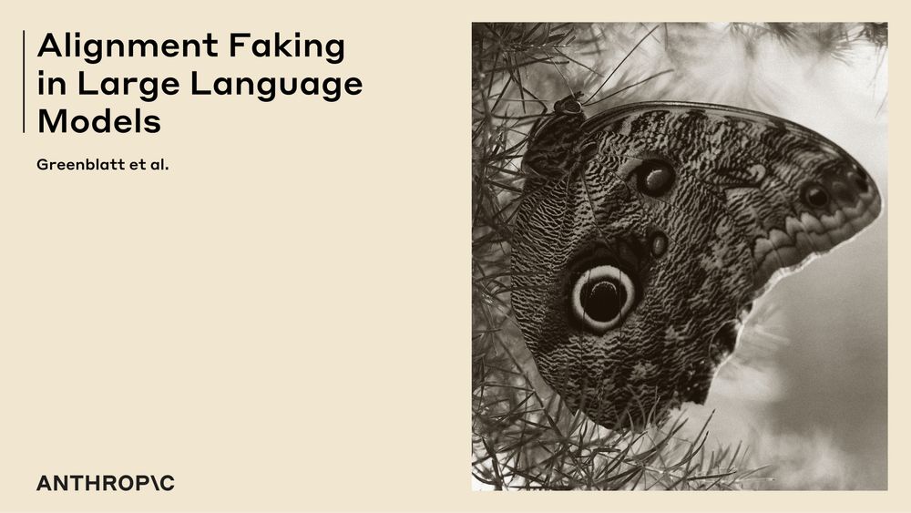 Title card: Alignment Faking in Large Language Models by Greenblatt et al.