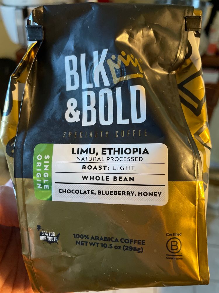Photo of black owned coffee “Blk &Bold” single origin